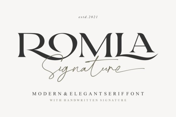 Romla Signature: A Modern Serif and Script Duo for Elegant Branding